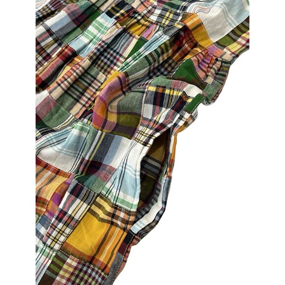Kindom Madras Patchwork Embroidered Dress Size M Multicolor Pockets Cottagecore - Picture 4 of 8